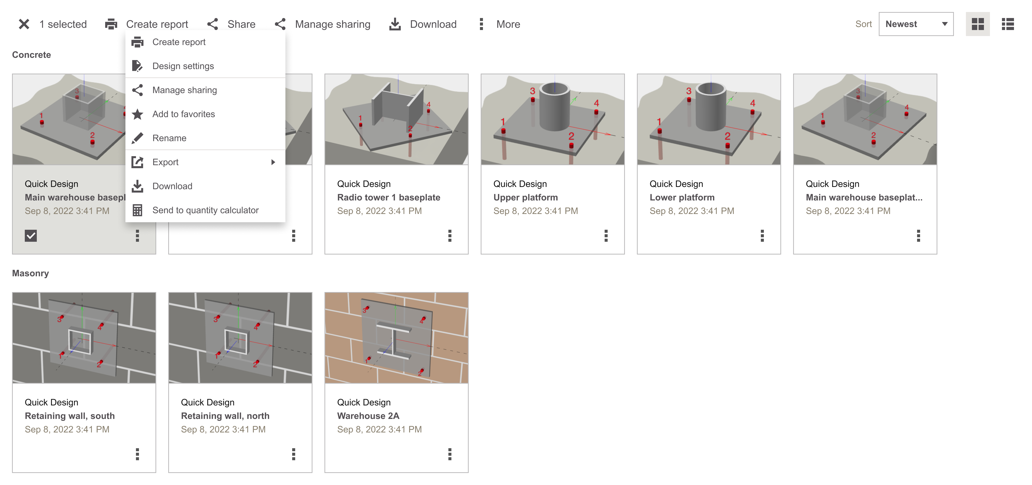 profis-new-grid-view-menu-options